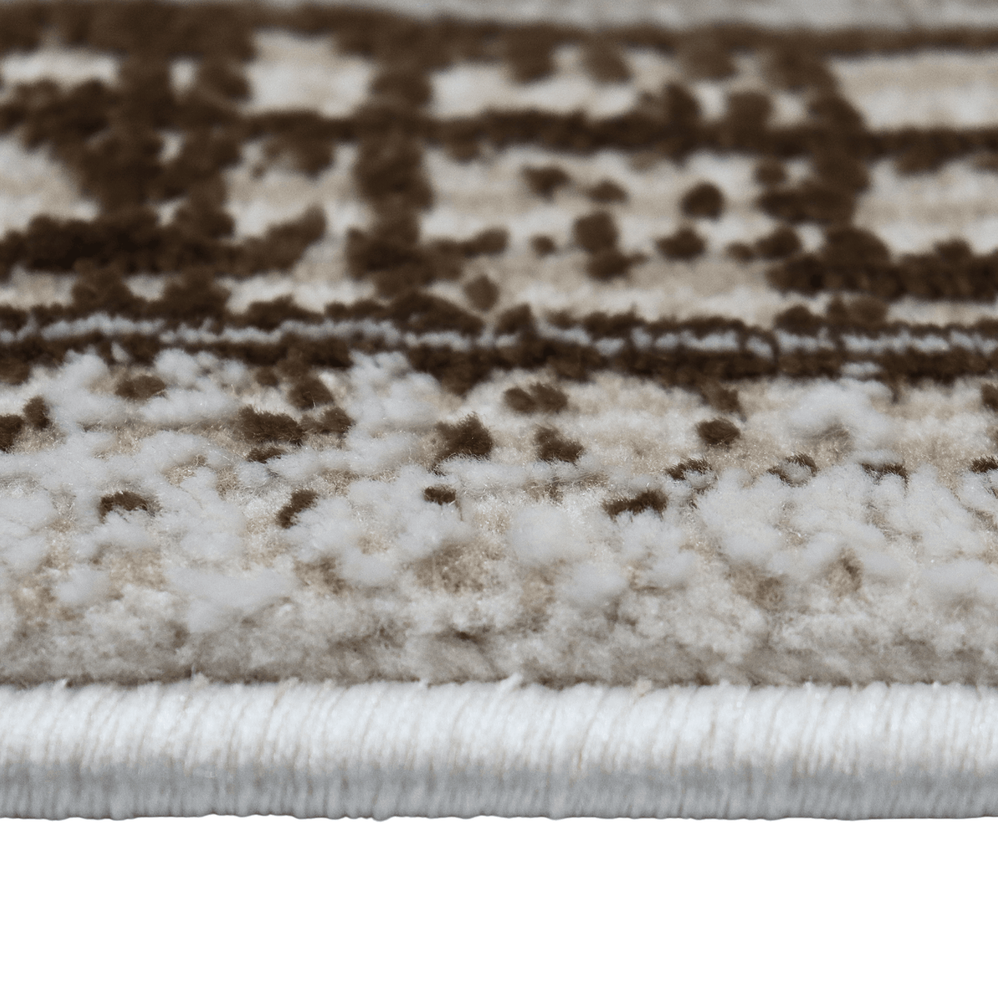 Covor Carmeline, Living/Dormitor, Maro, Crem si Gri, Incalzire in pardoseala, Fir Scurt 11 mm , Dimensiuni 80x150 cm, 2200 g/m², BravaCasa