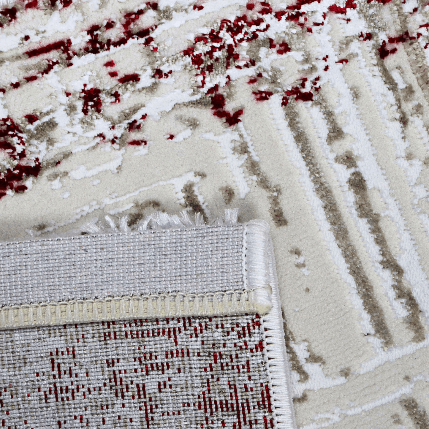 Covor Burgundy Athena, Living/Dormitor, burgundy, crem, Incalzire in pardoseala, Fir Scurt 8 mm , Dimensiuni 80x150 cm, 2500 g/m², BravaCasa