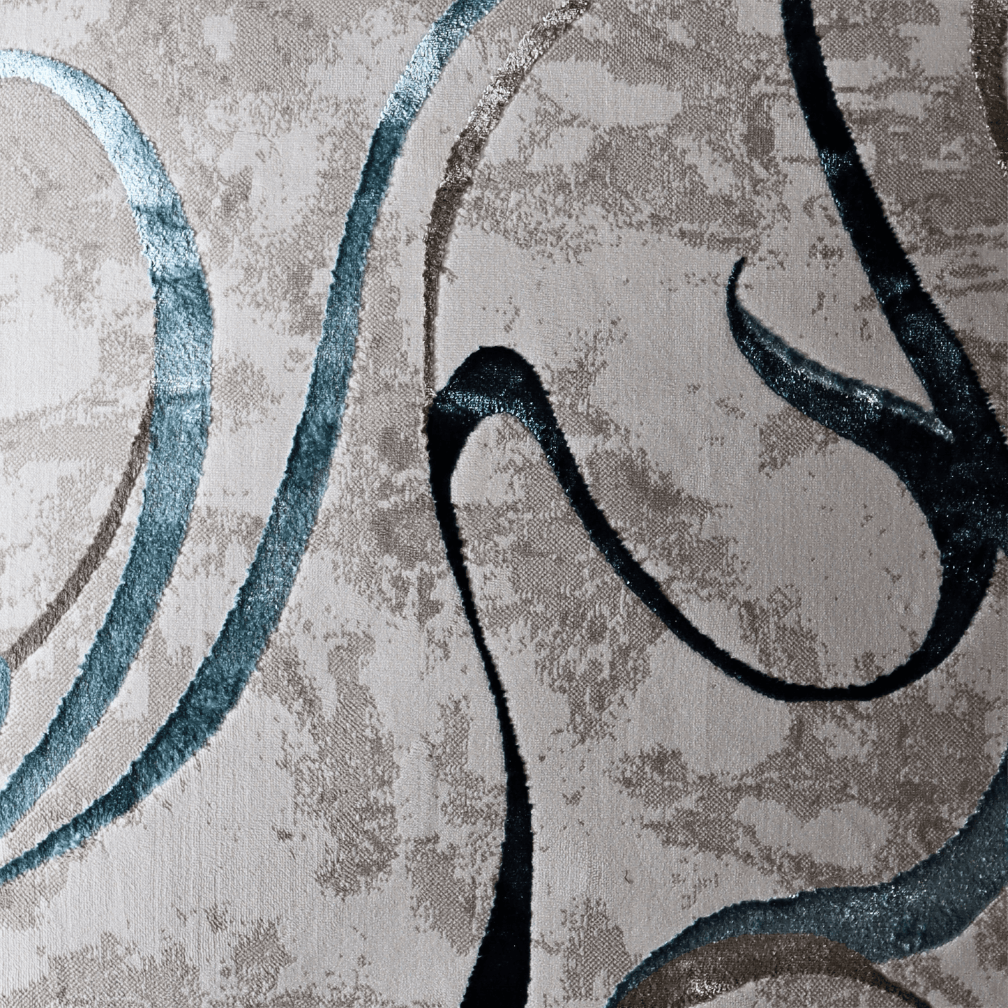 Covor Cyanterra, Living/Dormitor, Negru, Alb si Gri, Incalzire in pardoseala, Fir Scurt 8 mm , Dimensiuni 80x150 cm, 1750 g/m², BravaCasa