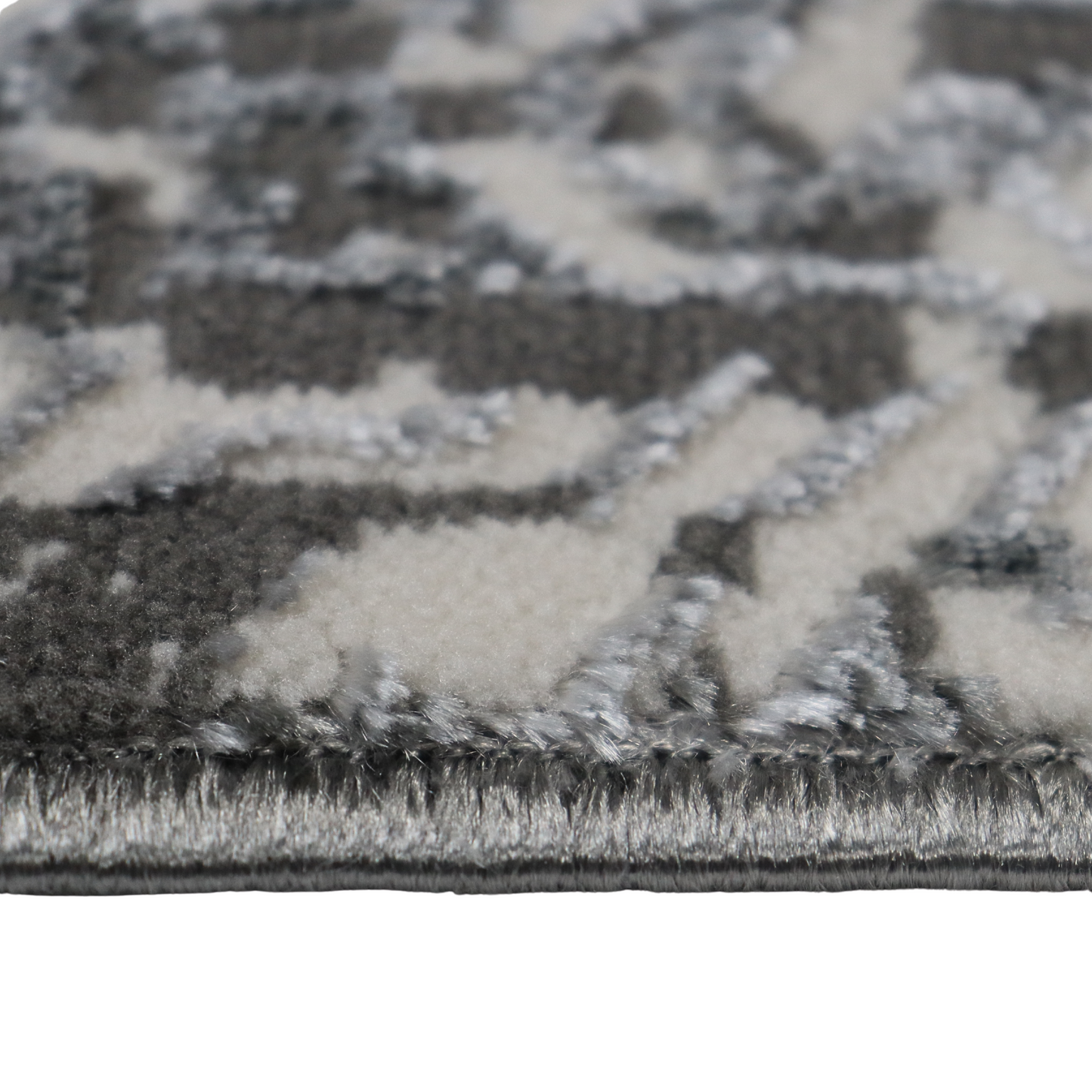 Covor Olympus Grid, Living/Dormitor, Gri si Crem, Incalzire in pardoseala, Fir Scurt 8 mm, Dimensiuni 80x150 cm, 1750 g/m², BravaCasa