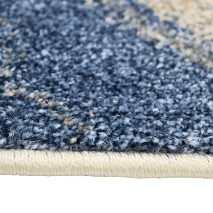Covor Blue Pearl, Living/Dormitor, Albastru, Alb, Incalzire in pardoseala, Fir Scurt 12 mm, Dimensiuni 80x150 cm, 2300 g/m², BravaCasa