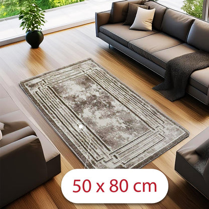 Covor Beige Helikon, Living/Dormitor, Bej, Crem, Incalzire in pardoseala, Fir Scurt 12 mm, Dimensiuni 50x80 cm, 2300 g/m², BravaCasa