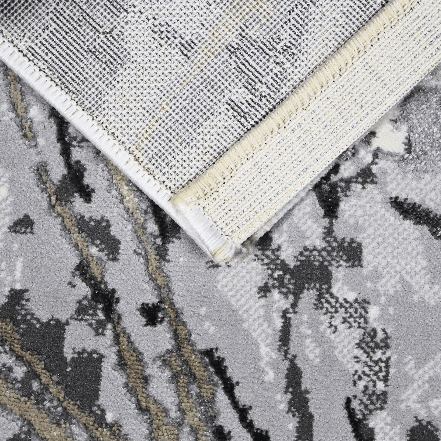 Covor Solmira, Living/Dormitor, Maro, Crem, Auriu, Incalzire in pardoseala, Fir Scurt 8 mm, Dimensiuni 80x150 cm, 1750 g/m², BravaCasa