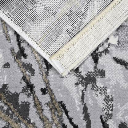 Covor Solmira, Living/Dormitor, Maro, Crem, Auriu, Incalzire in pardoseala, Fir Scurt 8 mm, Dimensiuni 80x150 cm, 1750 g/m², BravaCasa