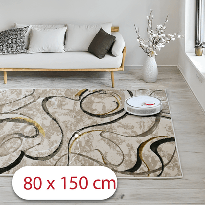 Covor Citrus Flow, Living/Dormitor, Galben, Verde, Crem, Incalzire in pardoseala, Fir Scurt 8 mm , Dimensiuni 80x150 cm, 1750 g/m², BravaCasa